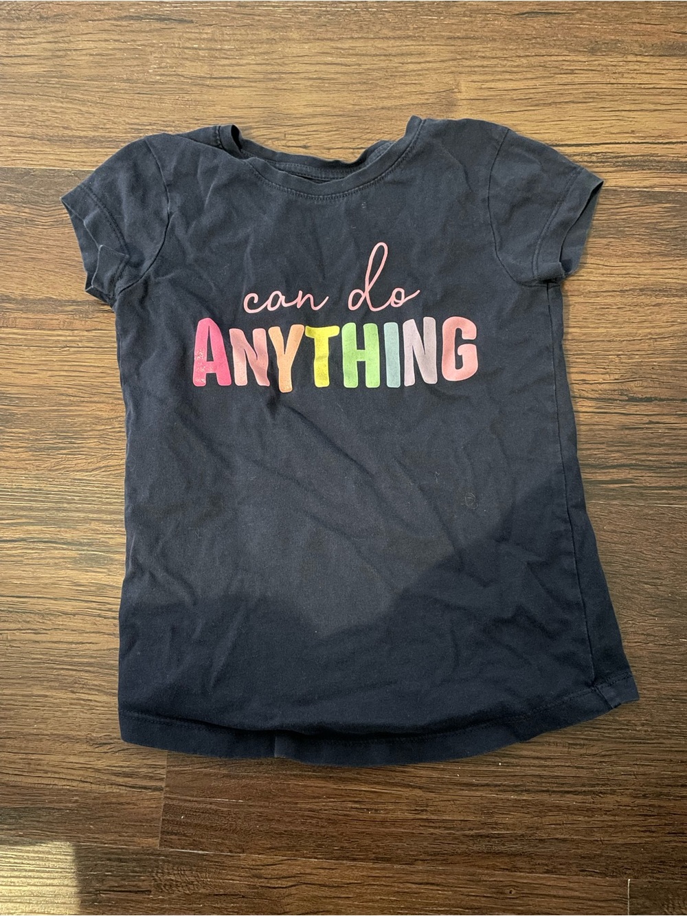 George Navy Short-Sleeve 'Can Do Anything' Graphic Tee with Rainbow Letters
